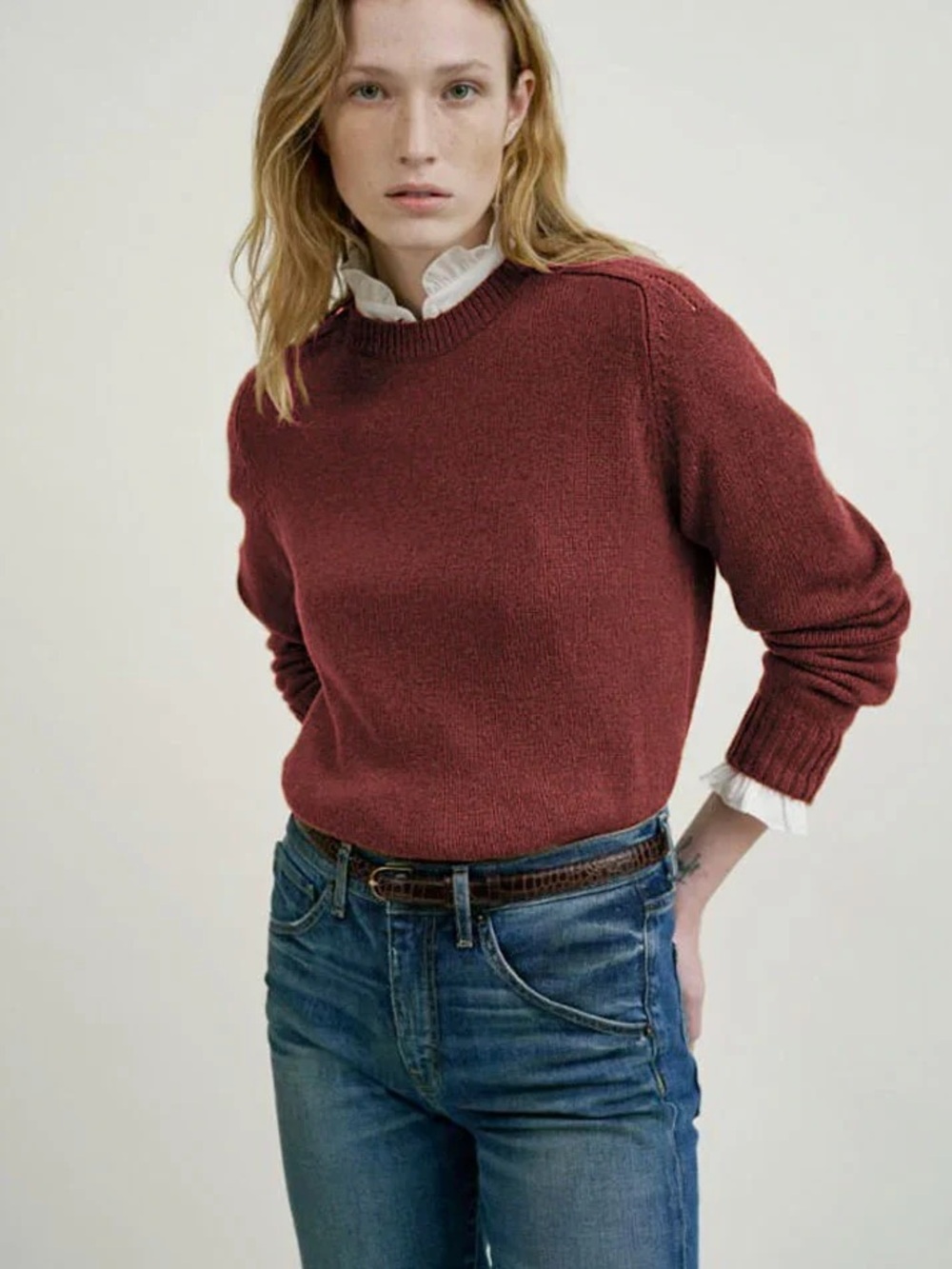 Nili Lotan Sirena Wool Sweater Red Size S